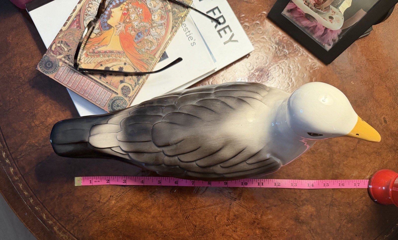 Vintage Approx 16” Signed R. Coffey Ceramic Seagull– Nautical Coastal Decor