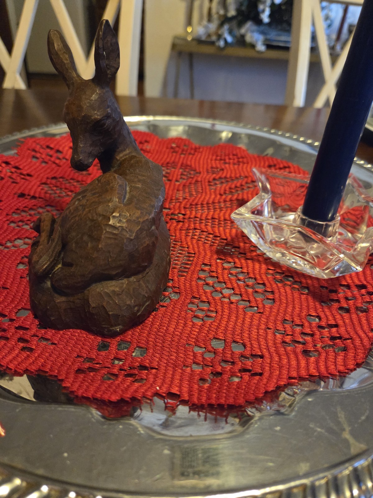 Vintage Red Mill Manufacturing Carved Resin Wood Look Deer Fawn Doe Figurine