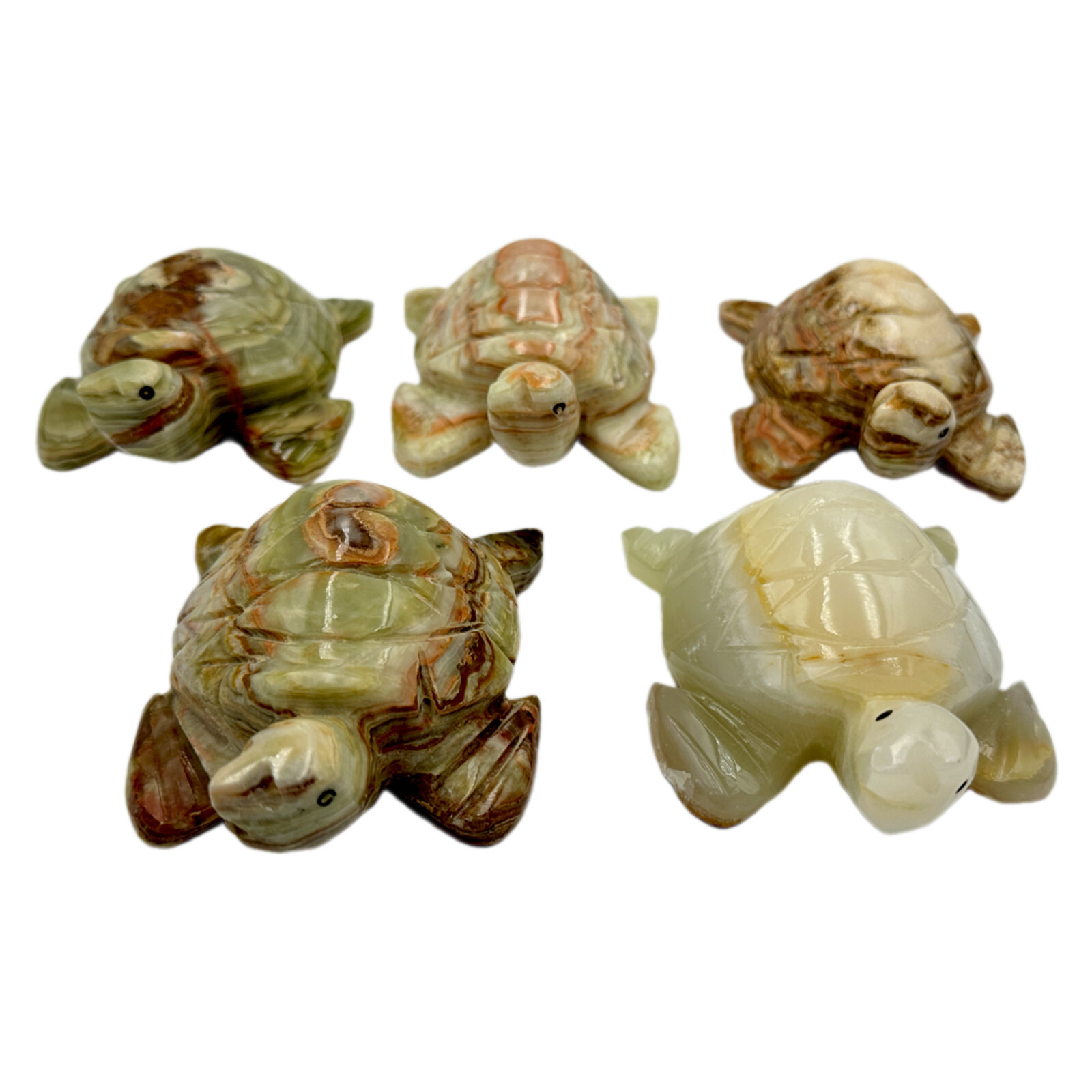 Handmade Onyx Marble Turtle Statue Figurine Decor piece Home & Office 4″