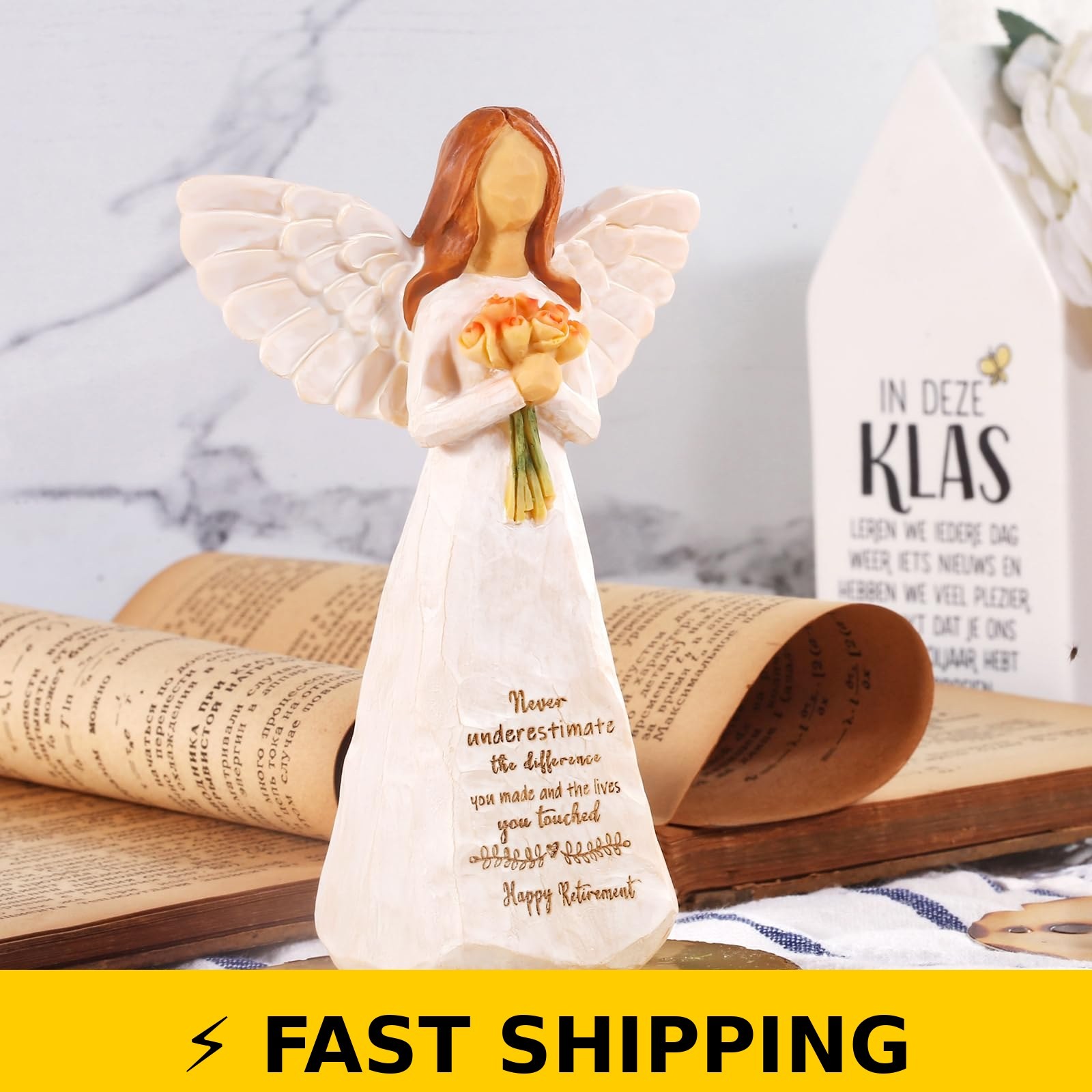 Kohehe 5.5” Angel Figurine – Retirement Gift for Women