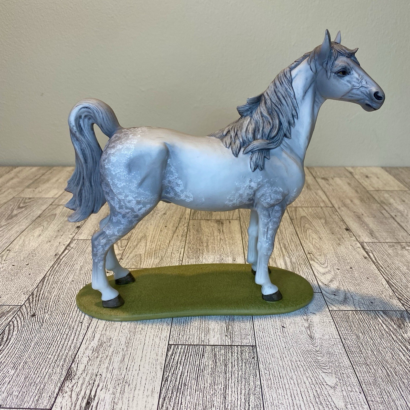 1985 Vintage By Andrea Saddlebred 7412 Horse Porcelain Figurine Dapple Grey