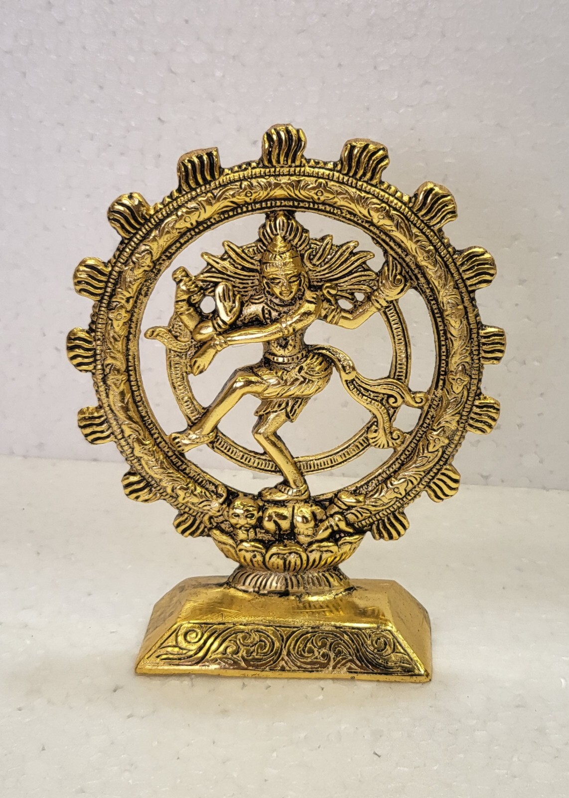 Gold Plated Lord Shiva Nataraja Statue Hindu Dancing Shiva Religious Home Decor