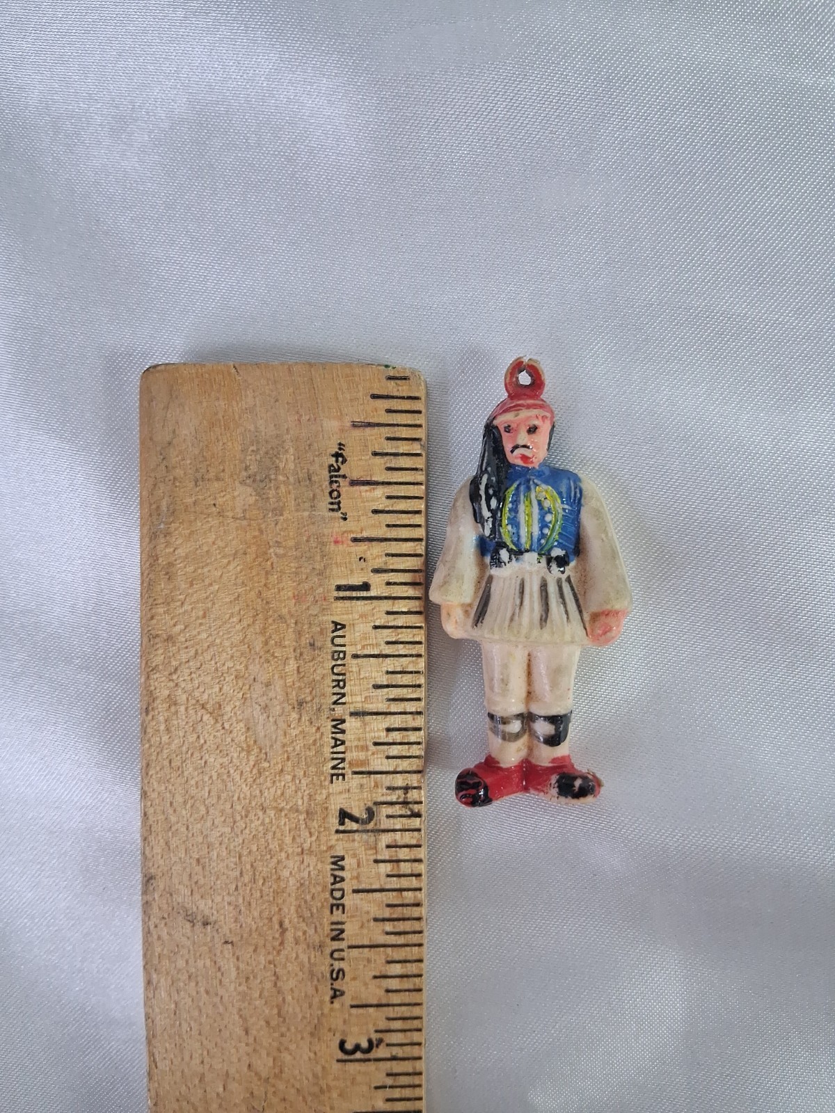 Vintage Rare molded plastic figurine representing a Greek Evzone guard Keychain