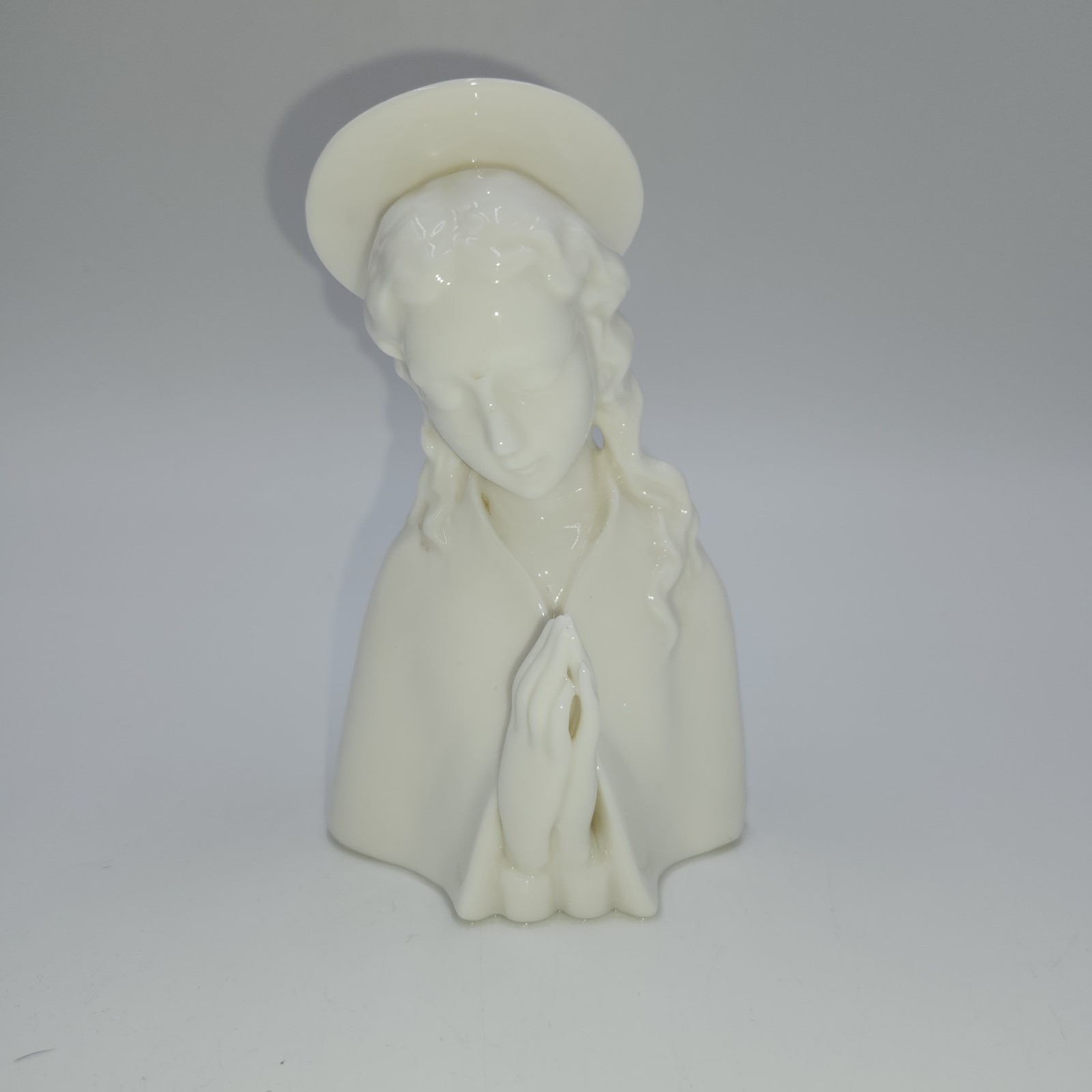 Vintage W Germany Ivory White Porcelain Praying Madonna Bust figurine