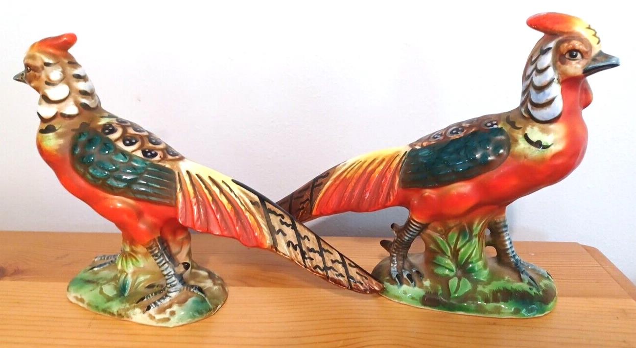 Arco Pheasants VTG Colorful 6 3/4″ VTG Ceramic Decor Hand Painted Japan