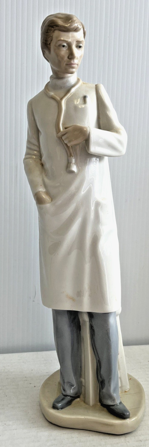 NAO by Lladro Male Doctor 1979 Stethoscope Porcelain Figurine 13.75- Inch