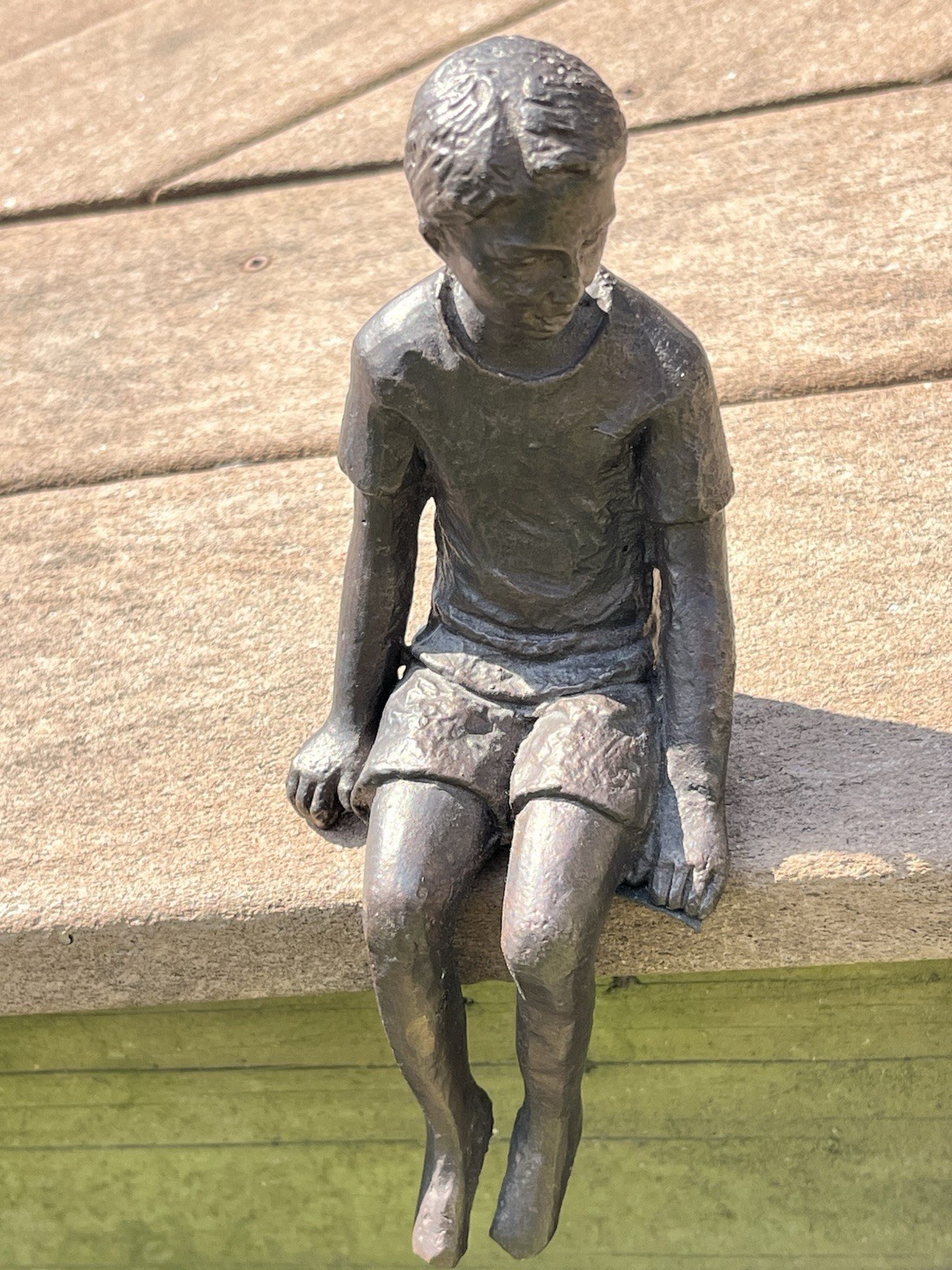 Boy Shelf Figurine Sculpture Cyan Design 03041 Iron Oiled Bronze 8.5 Inches