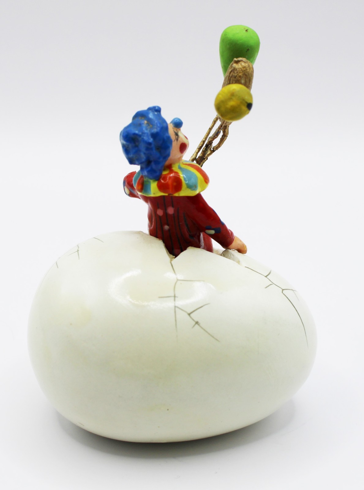 Vintage Signed R. Miranda Mexico Clown Hatching from Egg – Figurine