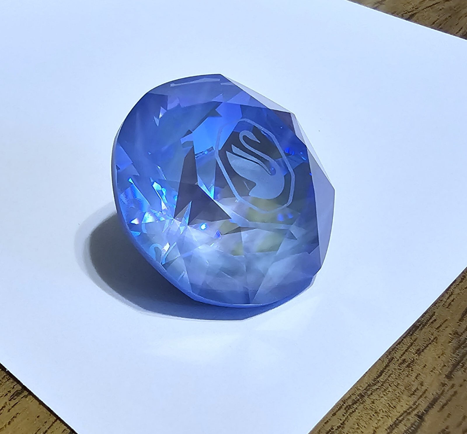 💎 Swarovski Crystal Exclusive 2025, Large, Ocean Blue, Chaton Gem Figurine NIB