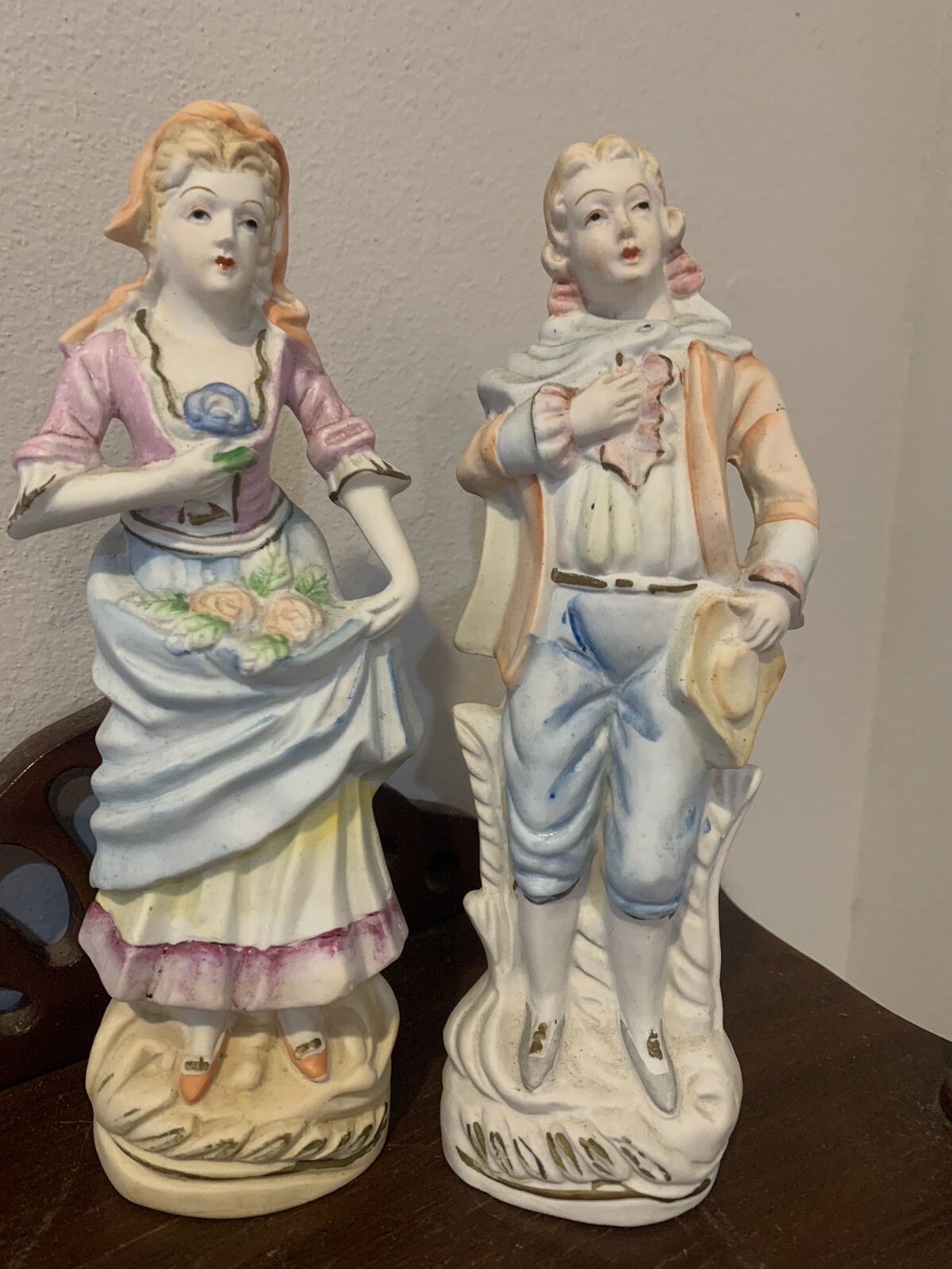 Vintage Ucago Figurines Victorian Man And Woman 8”