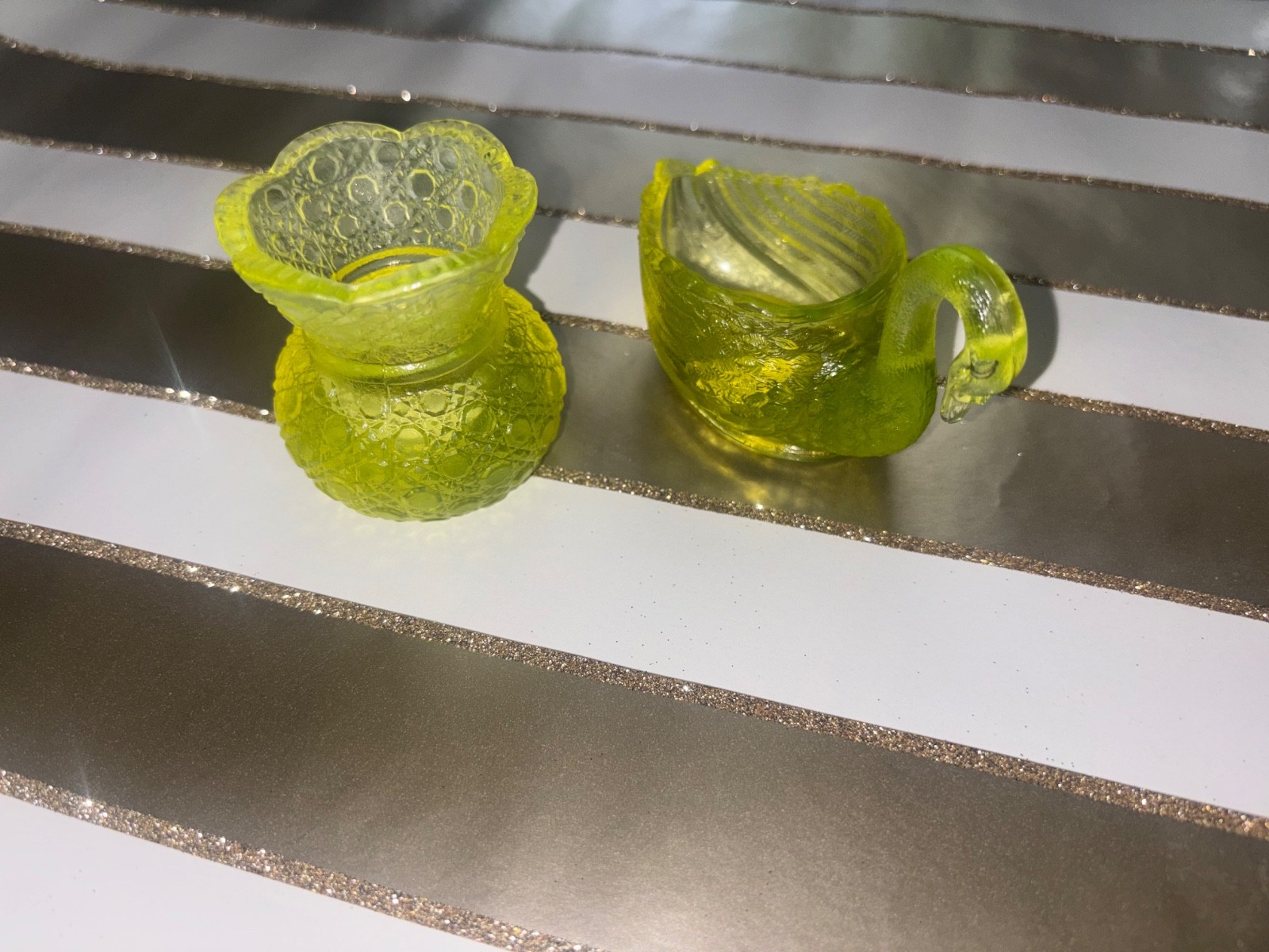 antique crystal figurines green
