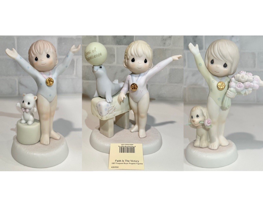 Precious Moments 3 ‘Victory’ Gymnast Figurines 1997 Frequent Buyer Program
