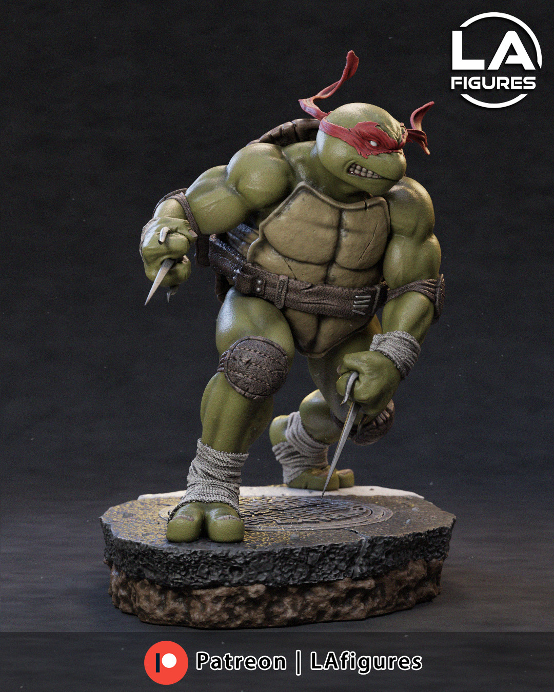 Raphael – TMNT 1/10 Scale Statue 3D Print Model Kit Unpainted