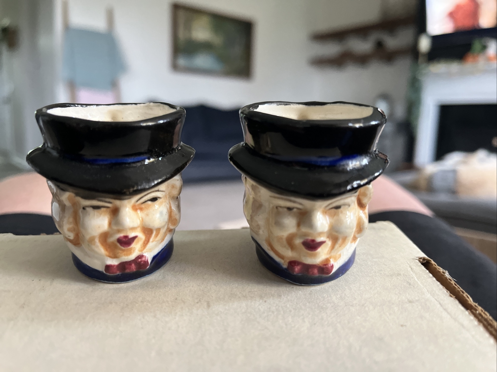 2-Vintage Collectible Character Mini Toby Mug Cup