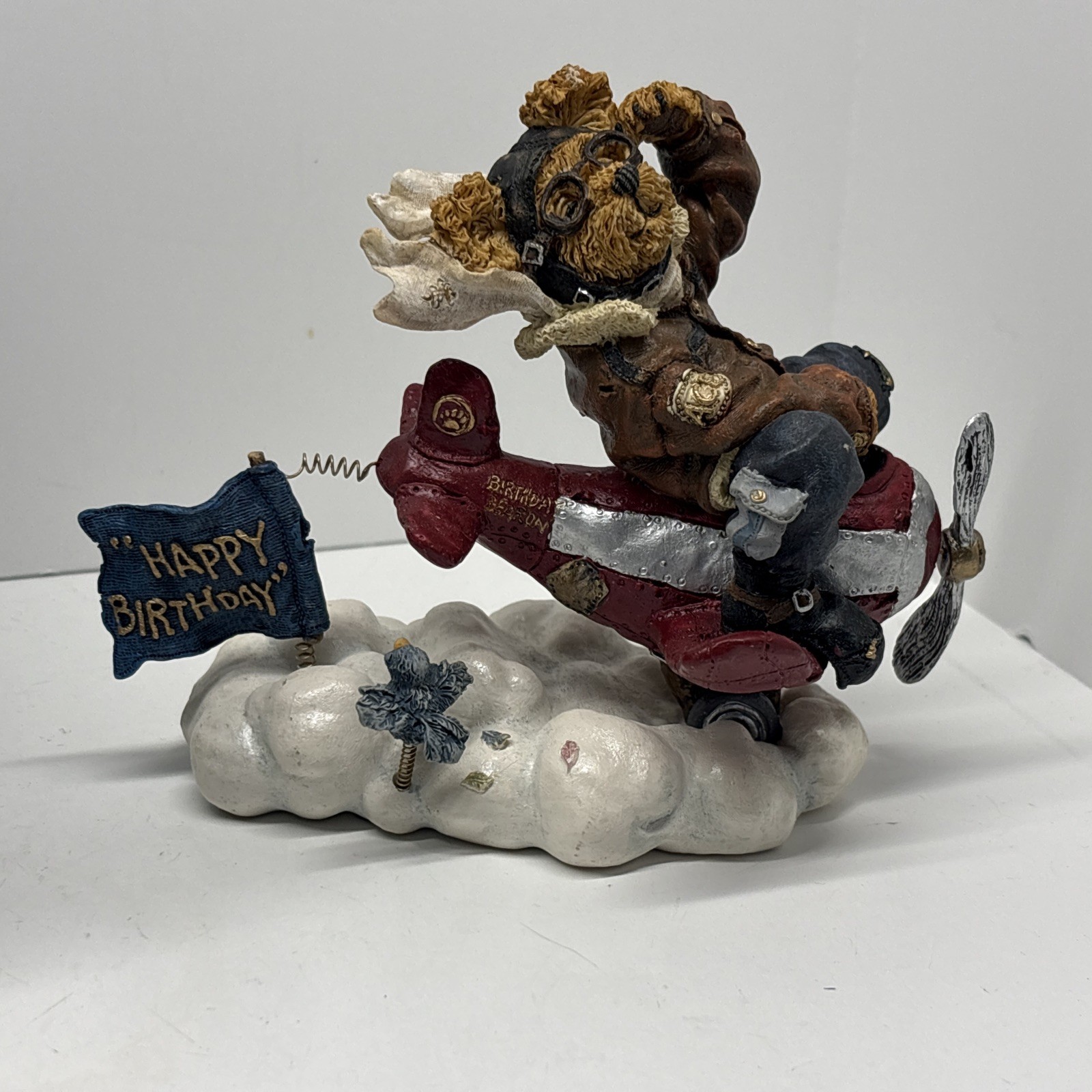 Boyds Bears #227752 “Ace Armstrong…Flyin’ High” Birthday airplane w pilot 2000