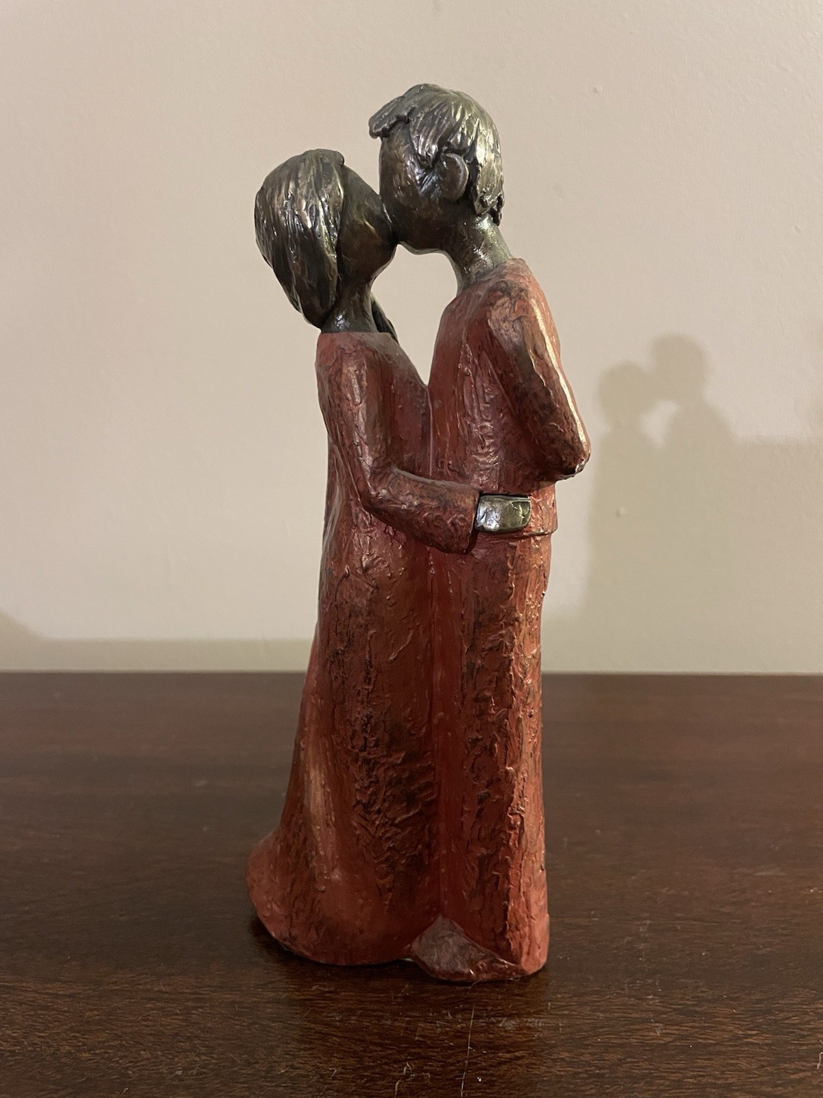Genesis Fine Arts Heredities Bronze Sculpture in Copper & Gold, Embracing Couple