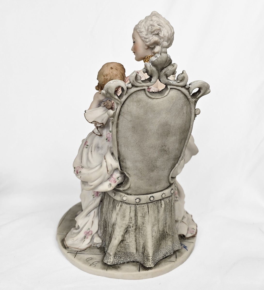 11″ Vintage Mother & Child Capodimonte Figurine by A.G., Italy 1960s–1990s