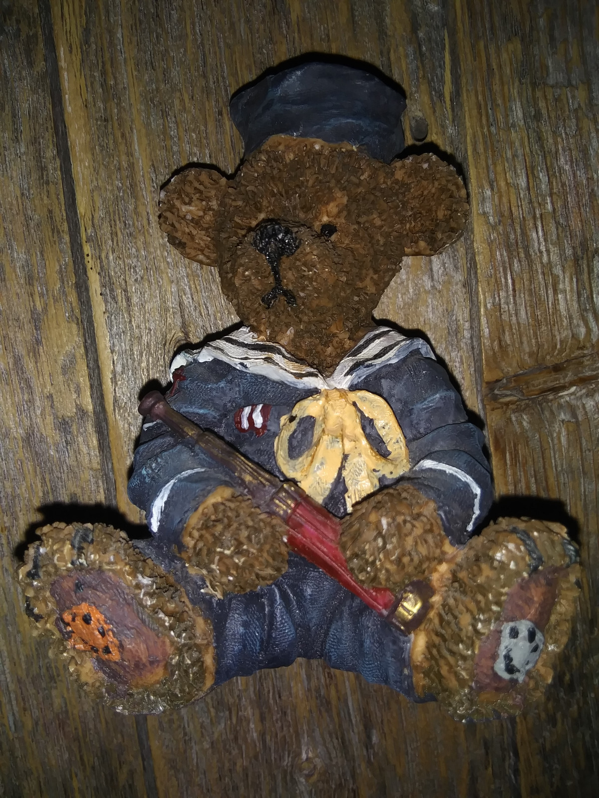 Sailor Bear Nautical Theme Spyglass Monocular Navy Uniform Figure or Paperweight