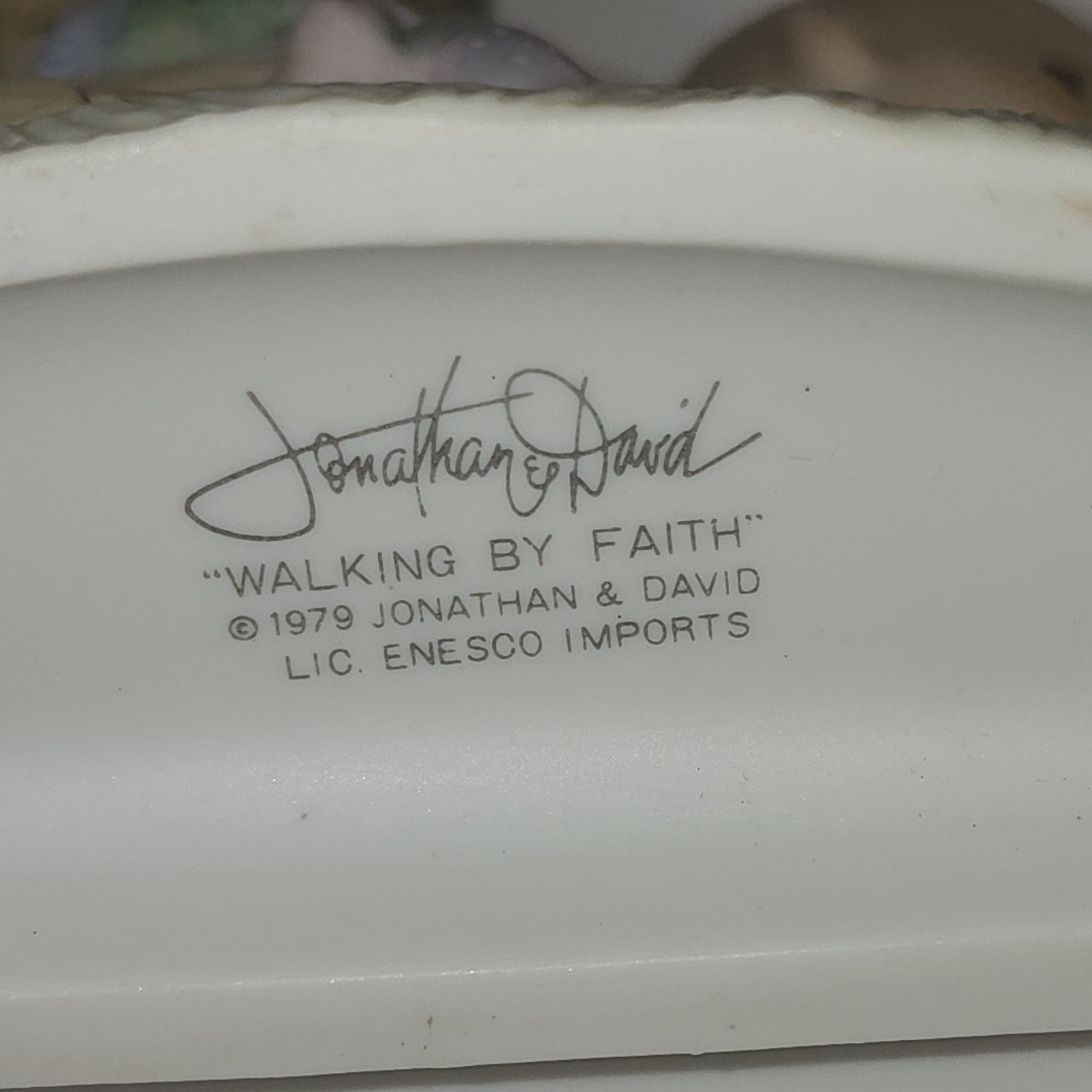 Vintage Precious Moments Walking By Faith 1979 Retired E3117 Jonathon & David