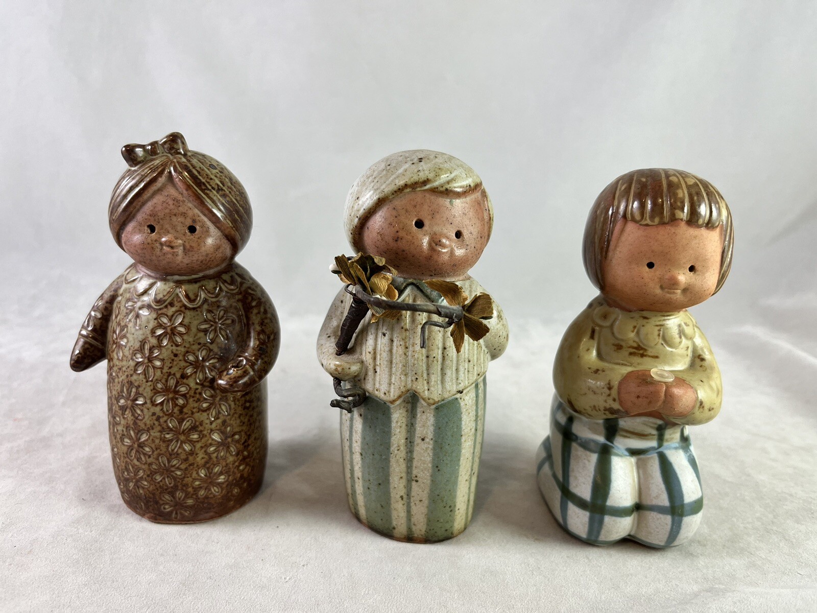 Fitz & Floyd Stoneware Figurines Mixed Lot of 3 Vintage 1970s 1980s
