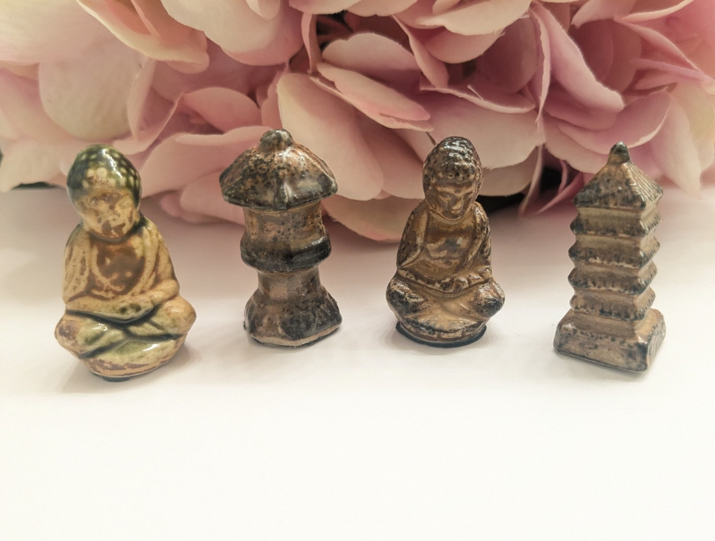 Vintage Japanese Stoneware Miniature Garden Figures