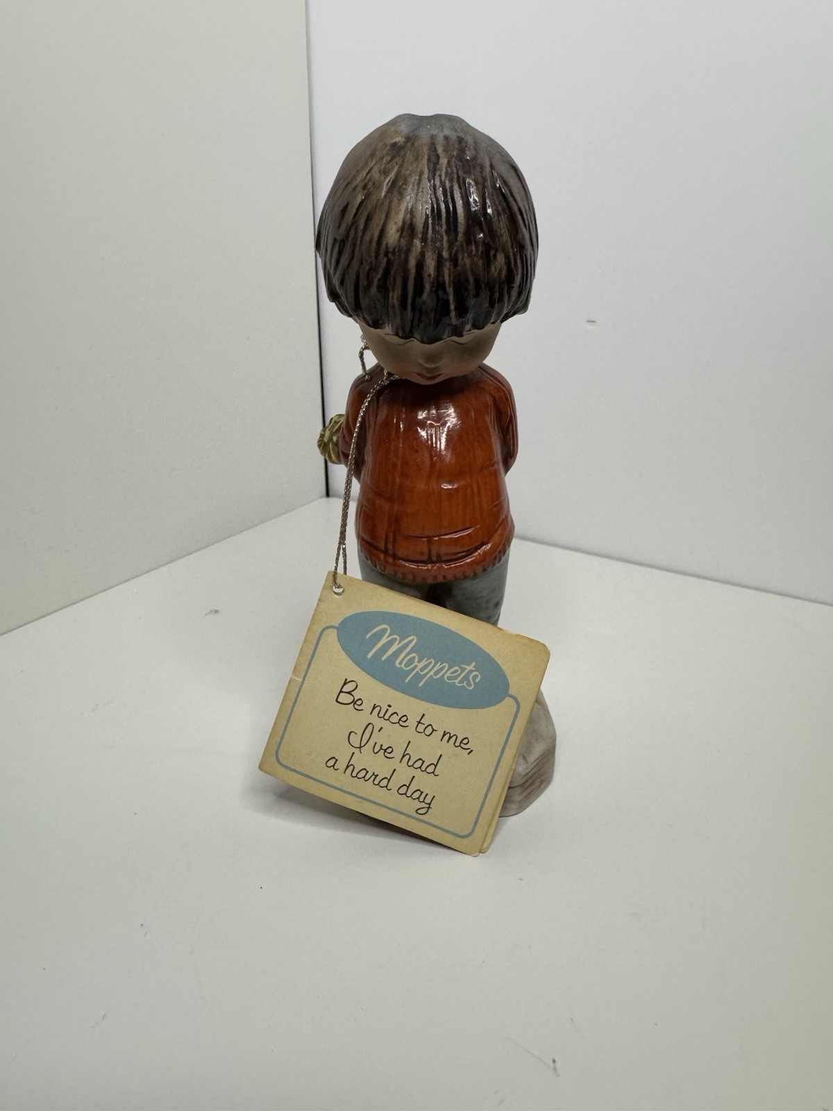 Gorham Moppets Porcelain Child Figurine, “Be nice to me, I’ve had a hard day”