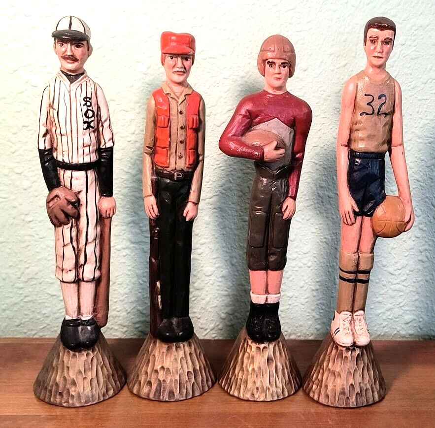 4 Vtg Scioto Ceramic Athlete Figurines. Rare! 1 repaired
