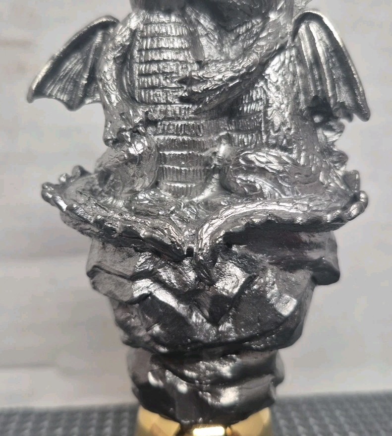 Vintage 1999 Michael Ricker Pewter Dragons Bell “Kathy & Joe” LTD ED #474 W/COA