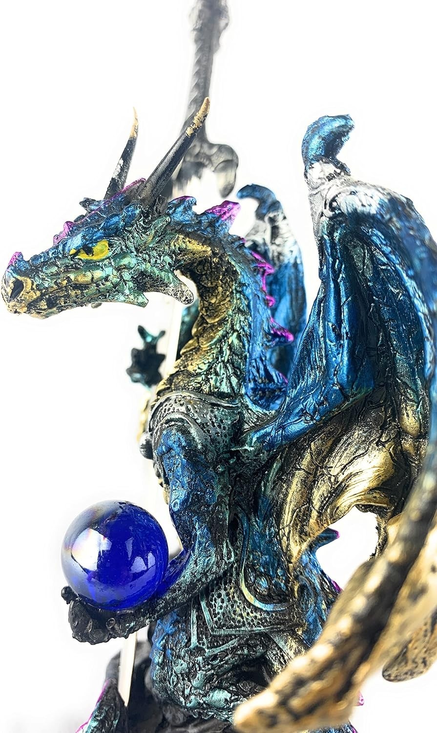 Ain’t It Nice Dragon Statue with Medieval Dragon Sword and Crystal Ball Colle…