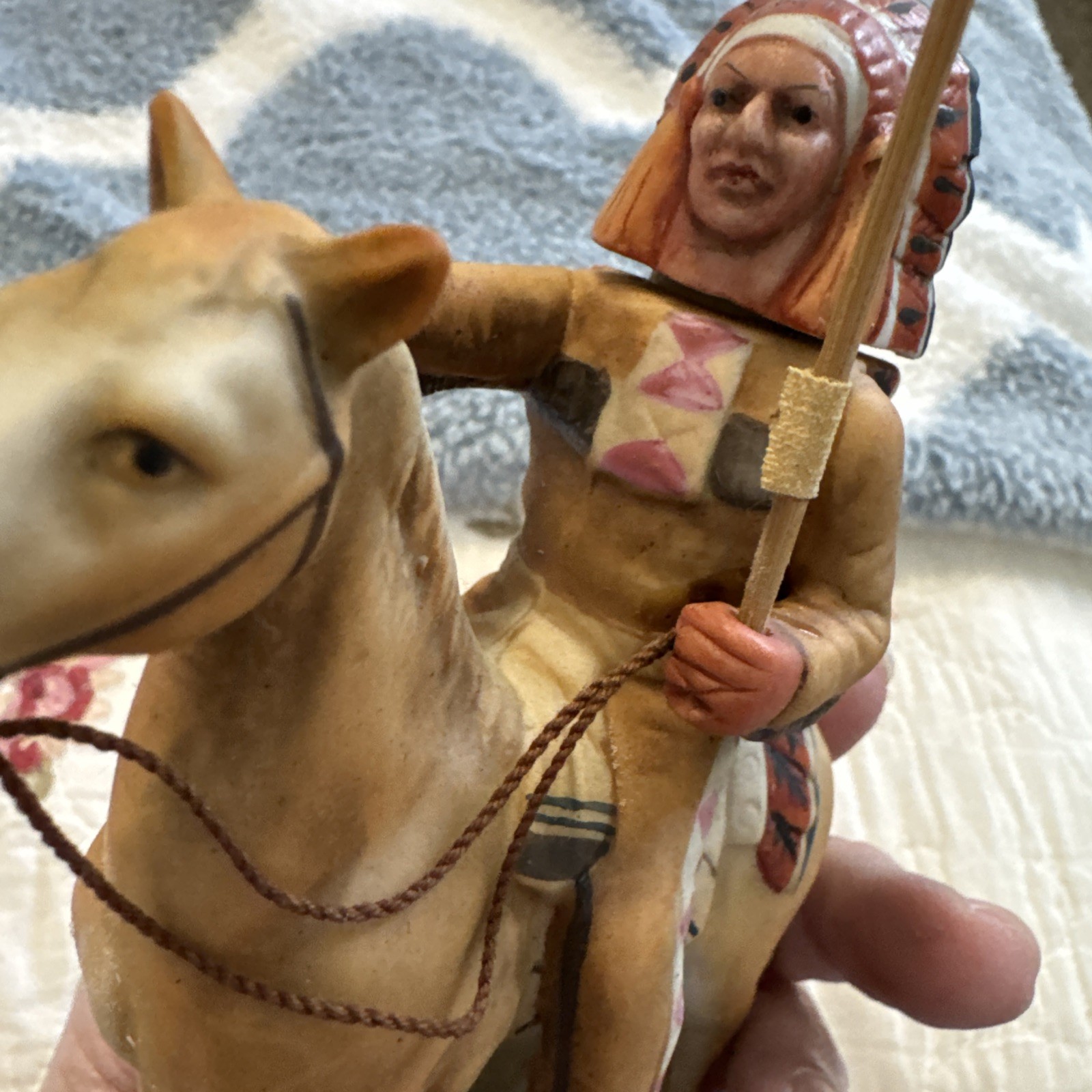Ski Country Native American on Horse Ceramic Decanter 1978