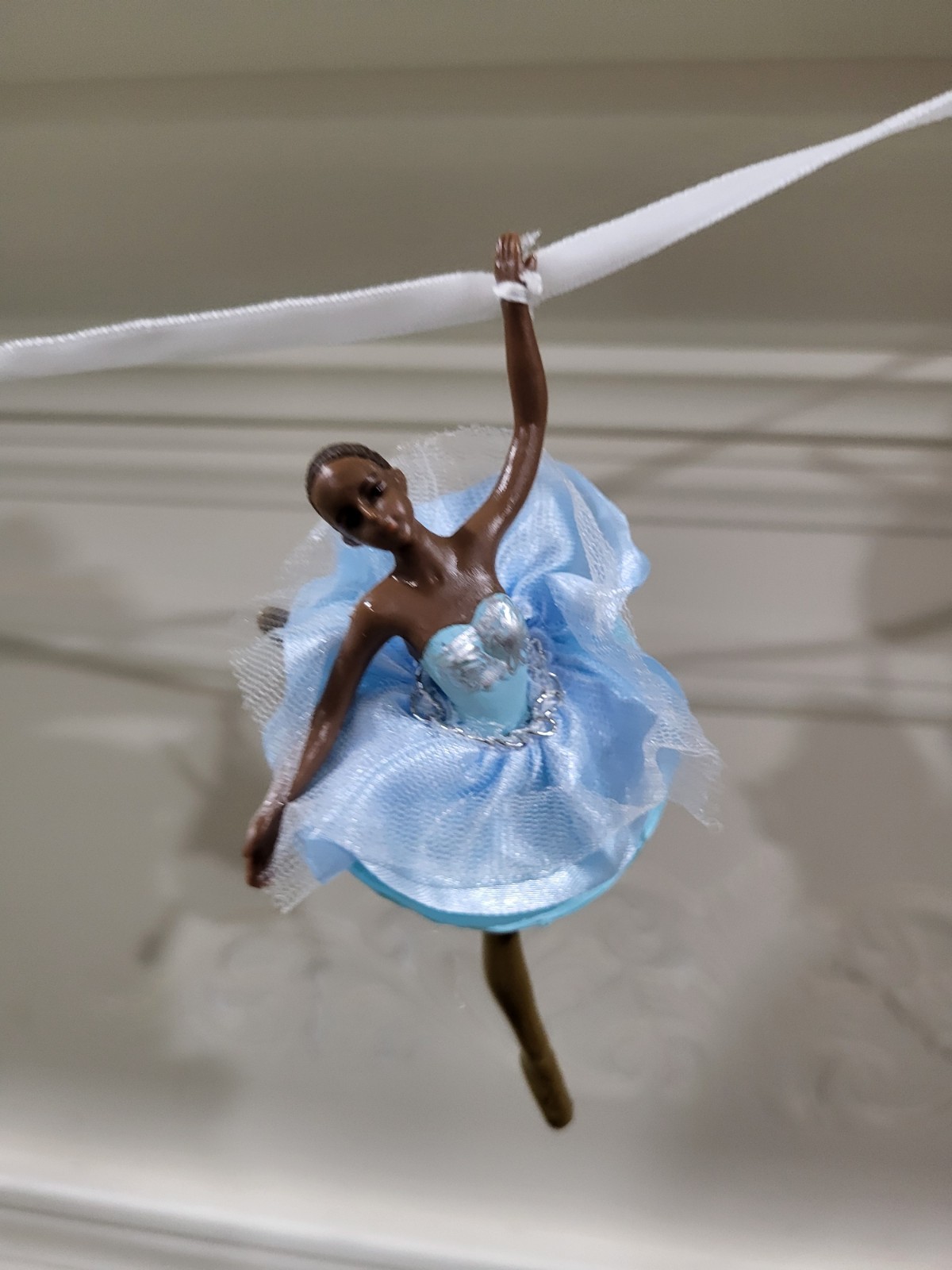 Set of 3 Multicolor Ballerina Figurines Plastic Fabric Decorative Carvings
