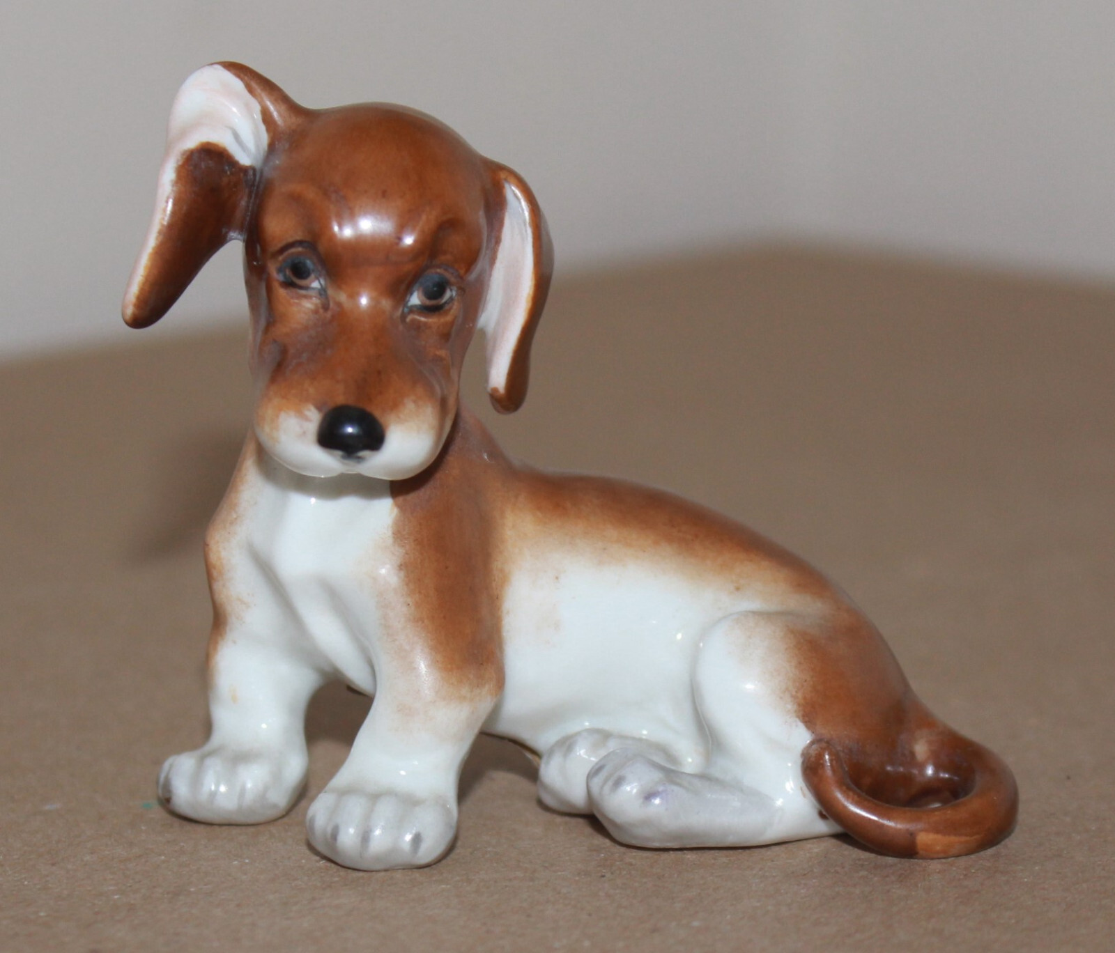 Antique Augarten Wien Porcelain Figurine Dachshund Dog 1671 Hund Dackel Austria