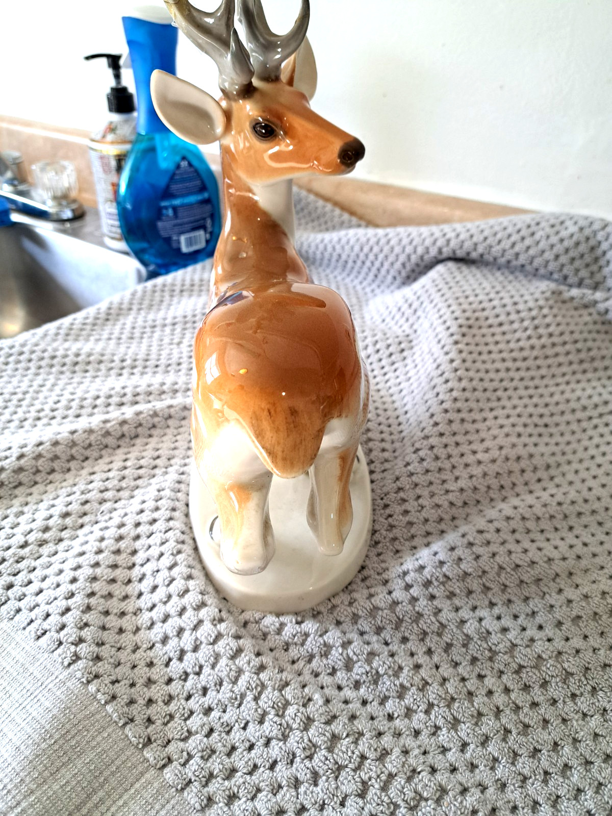LARGE LOMONOSOV CERAMIC DEER-MADE IN USSR-GREAT PIECE!! MUST READ DESCRIPTION!!