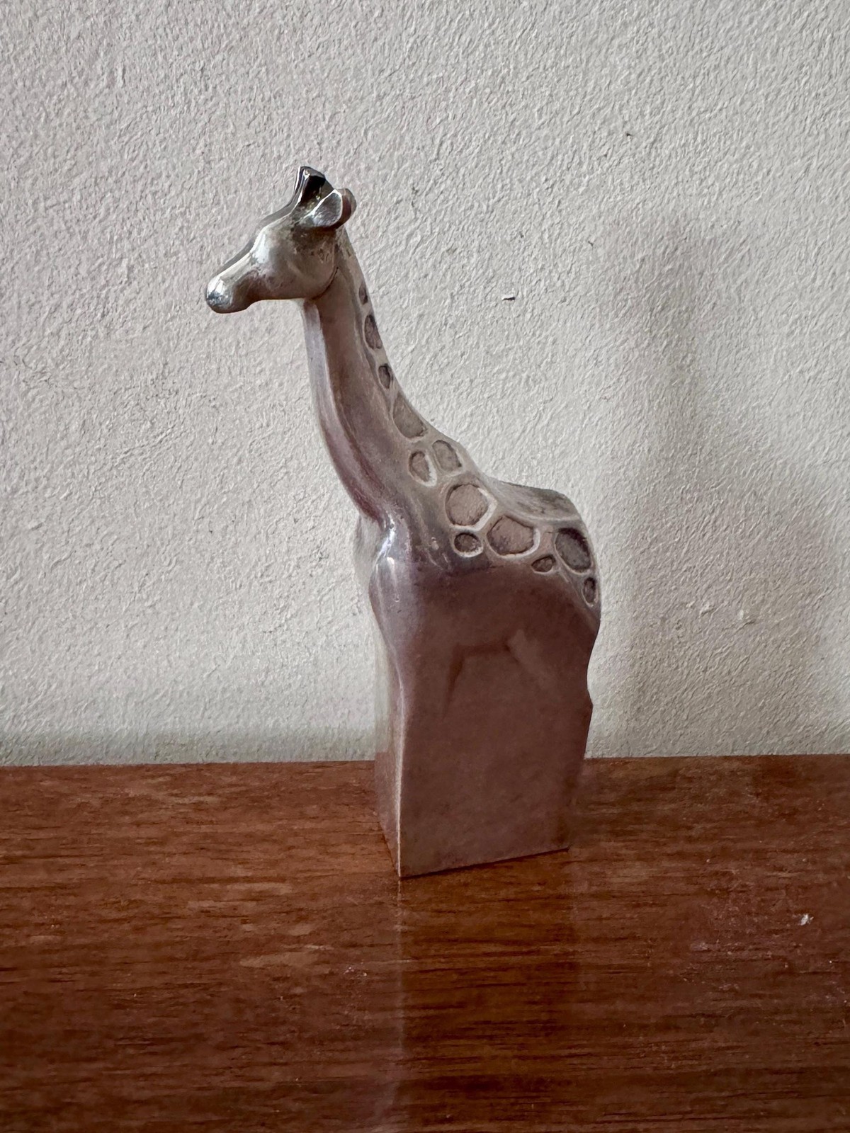 vintage Dansk silver giraffe figurine / MCM nursery decor