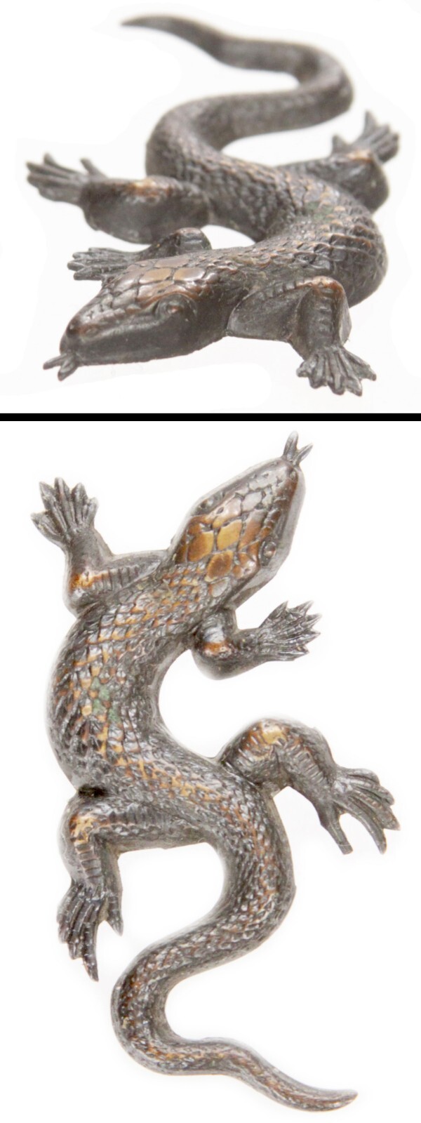 Vintage 2″ Stamped Metal Copper Lizard