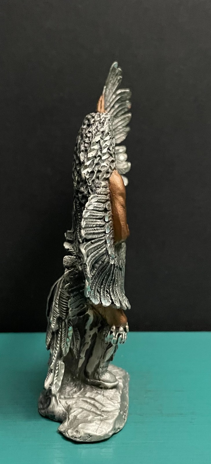 Masterworks MWFP Pewter Native American Indian Shaman Eagle Feather Figurine