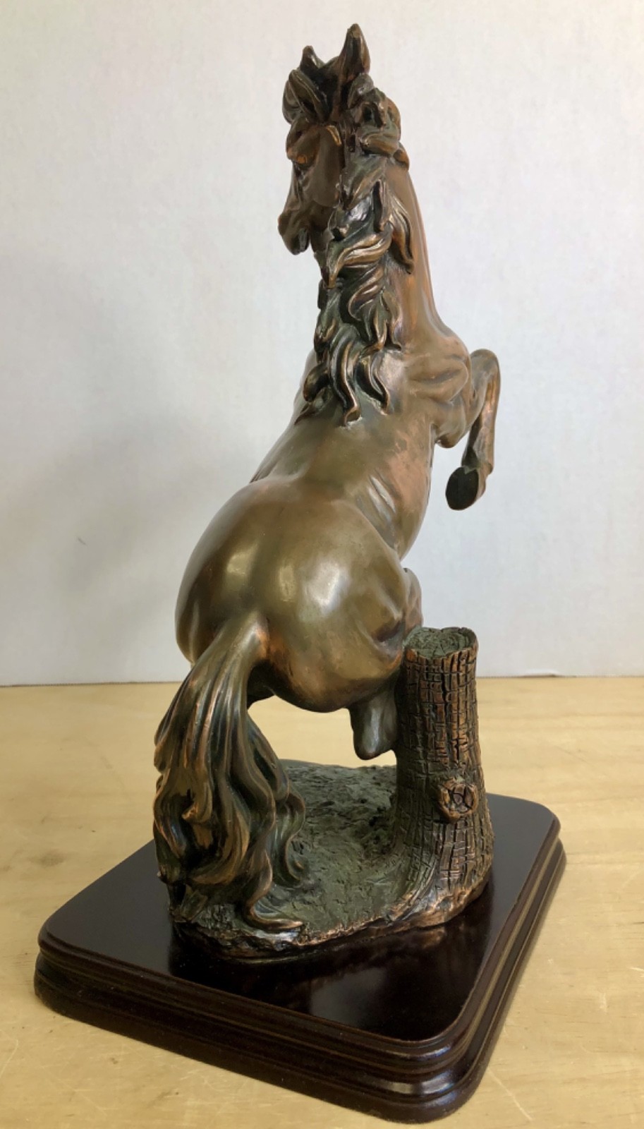 Vintage Large Rearing Horse Statue Rustic Bronze Horse Equestrian Decor