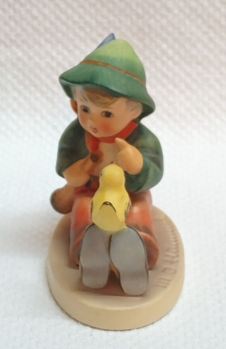 HUMMEL SINGING LESSON #63 ~ Boy With Flute & Bird Figurine, TMK5, LB