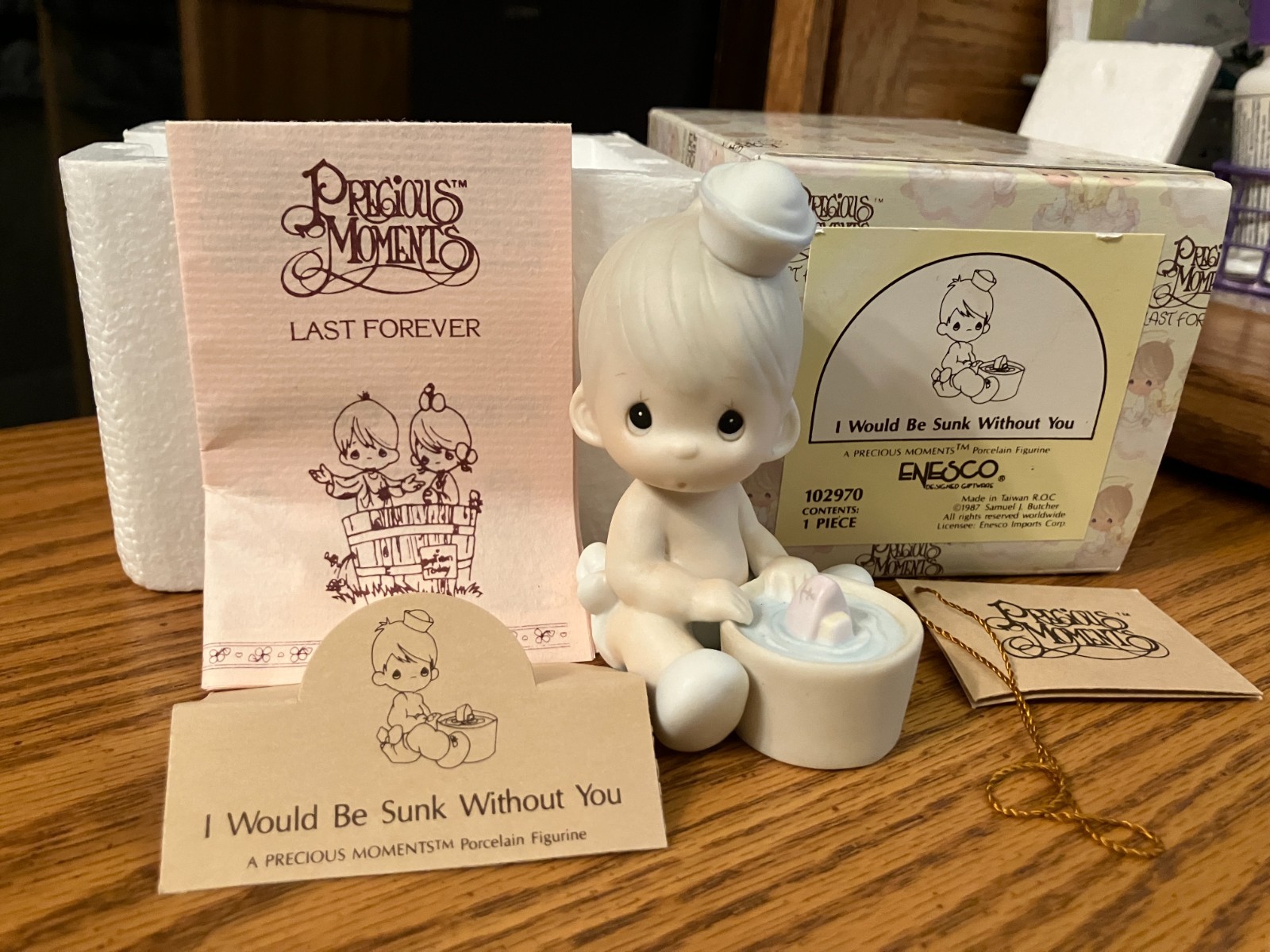 Retired Precious Moments 1987 Sailor Boy I Would Be Sunk Without You 102970 NIB