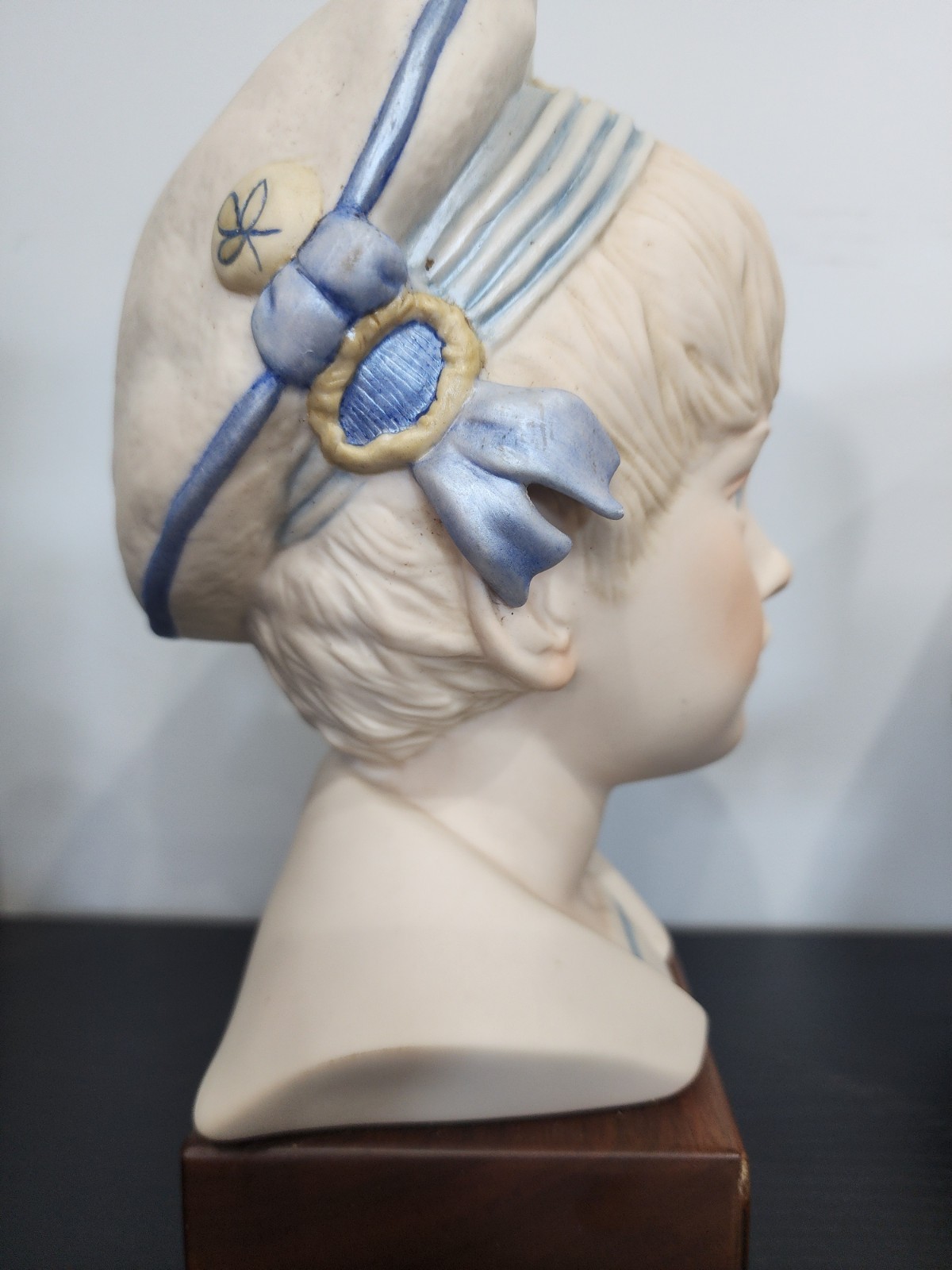 Cybris Porcelain Figurine Collectibles Head Bust – Boy With Sailor Cap 10 In+