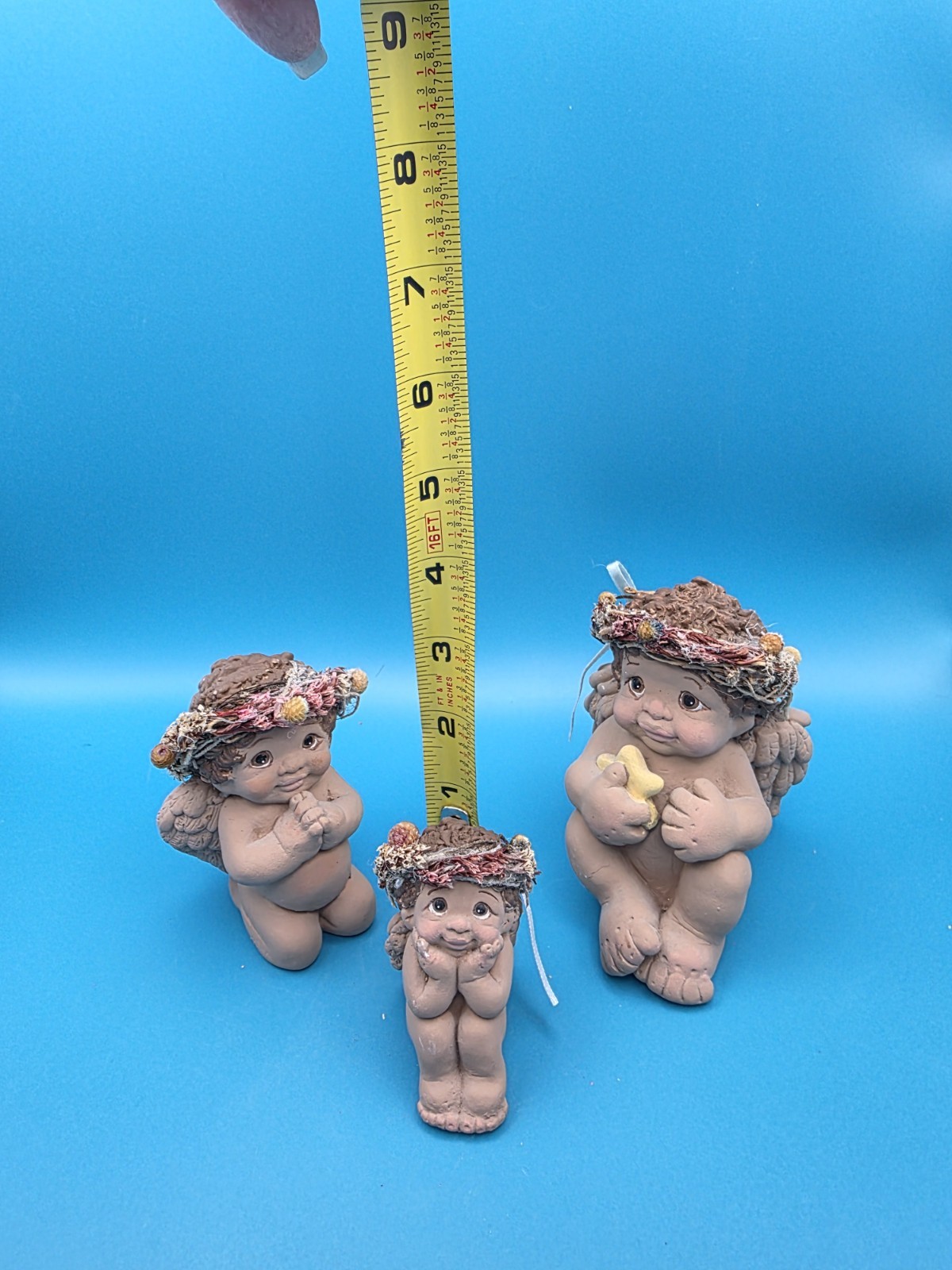​Vintage Dreamsicles Angel Figurines – Set of 3 Dark-Skinned Cherubs