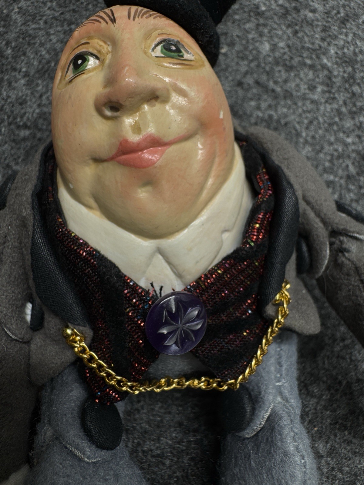 Vintage Humpty Dumpty Shelf Sitter Dolls Pair Hand Painted Made In Thailand