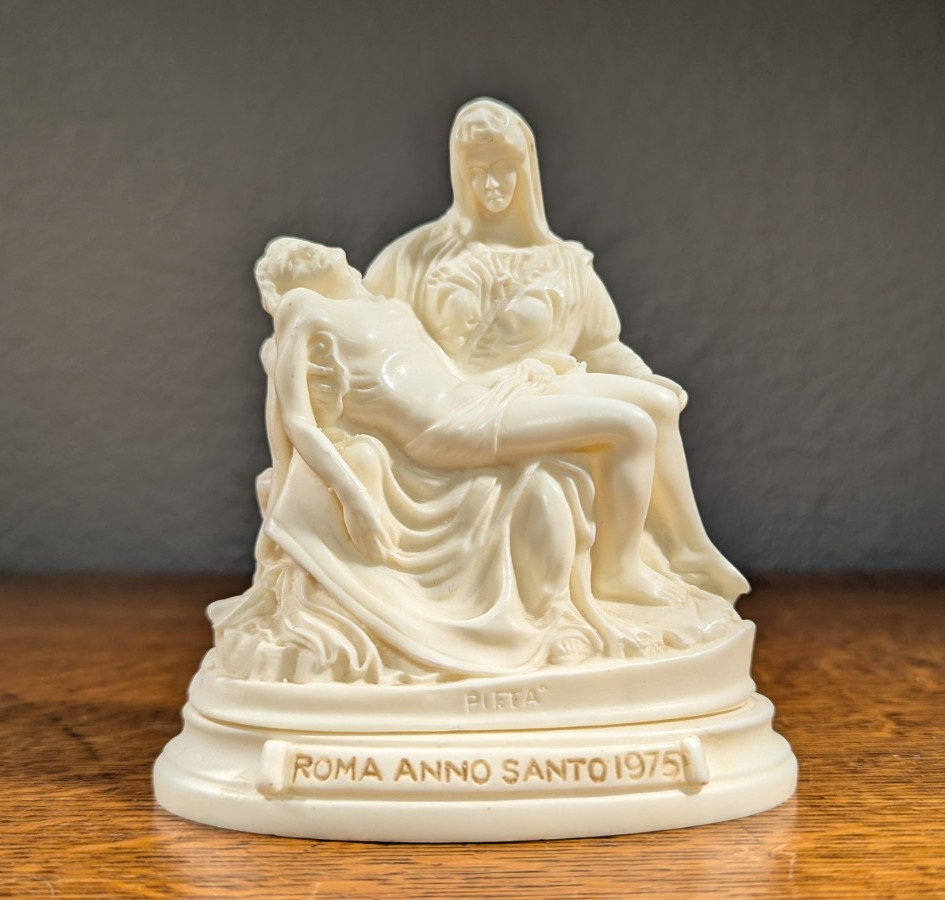 Vintage La Pieta Roma Anno Santo 1975 Michelangelo Jesus Catholic Statue Rome