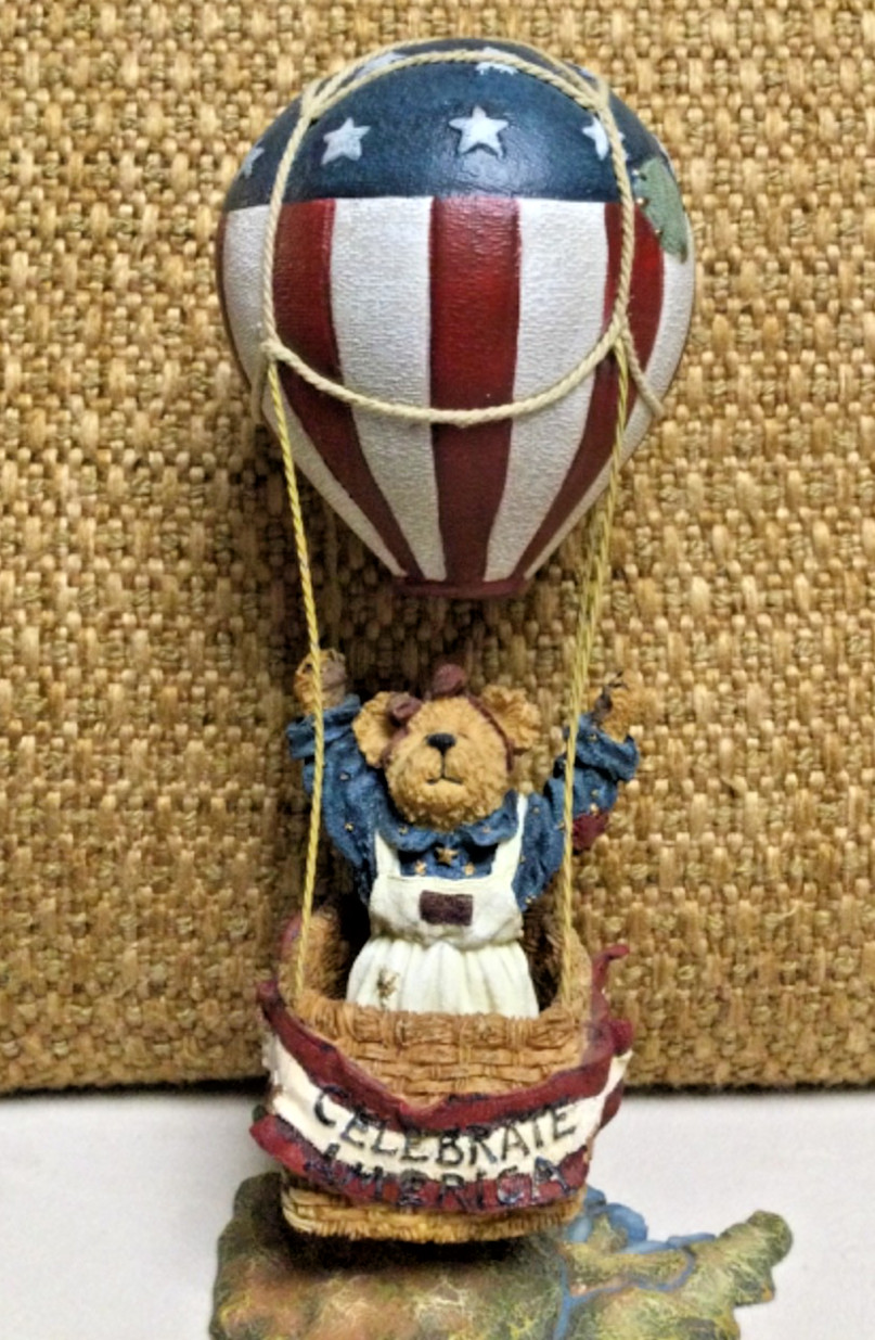 Boyds Bears “Betsy B Bearamerica Celebrate America” Hot Air Balloon USA Map Base
