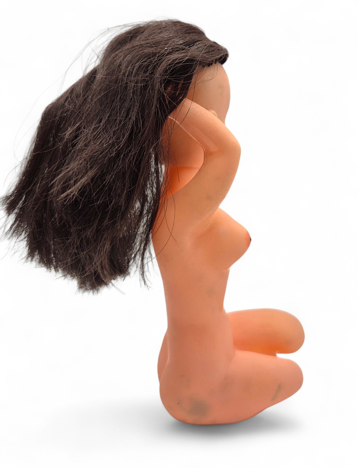 Vintage 1960s Nude Female Doll Figurine Kneeling Adult Novelty Plastic Pin-Up