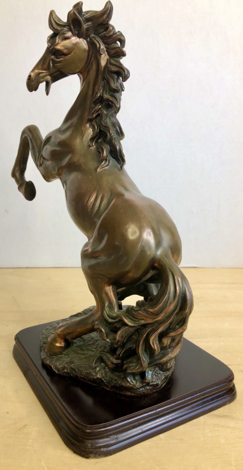 Vintage Large Rearing Horse Statue Rustic Bronze Horse Equestrian Decor