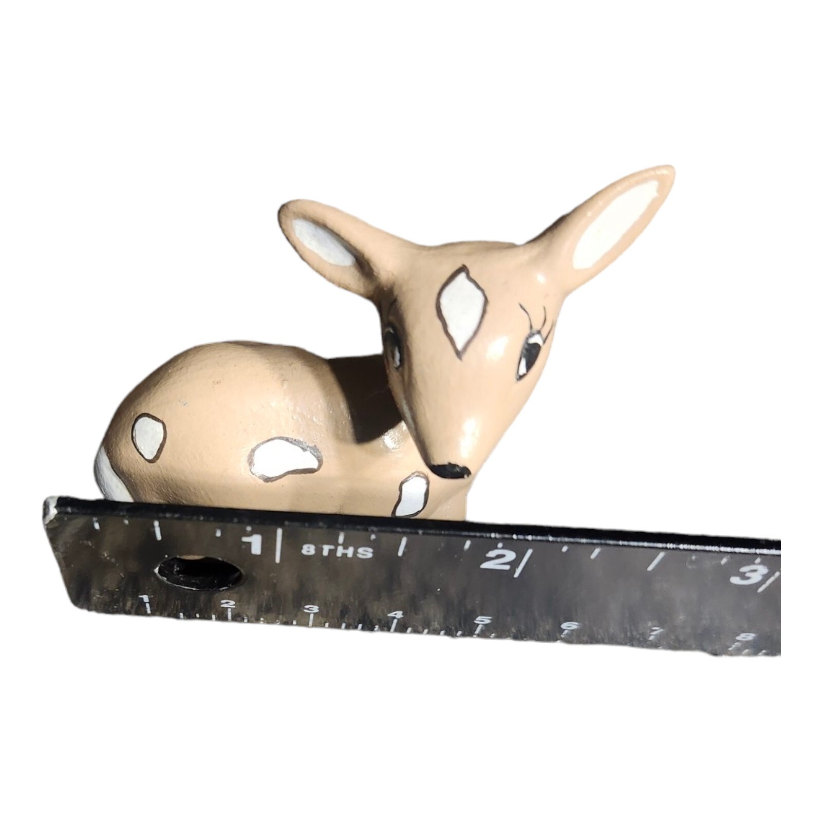 4 Vintage Fawn Figurines HOMCO and Hobbyist Made Resin Baby Deer 1.75″ -3.25″