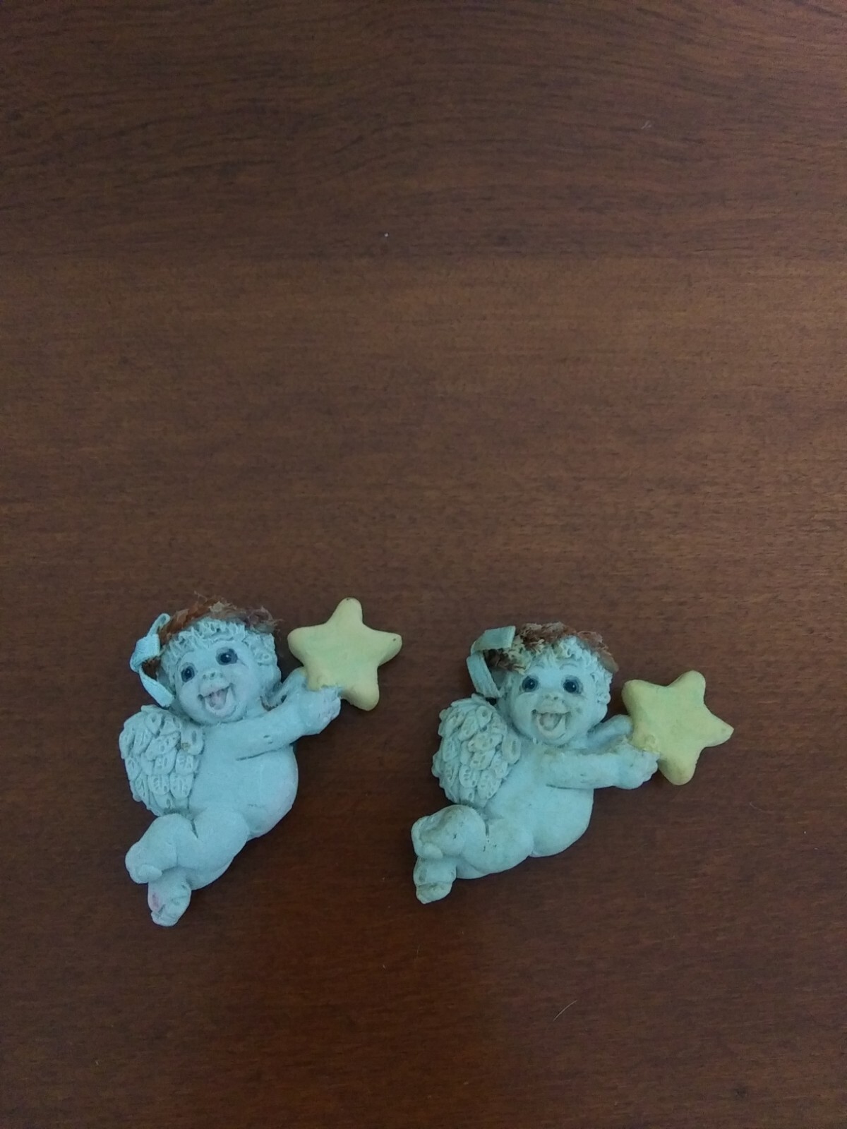 2 Vintage Dreamsicles Refrigerator Magnets Cast Art Cherub