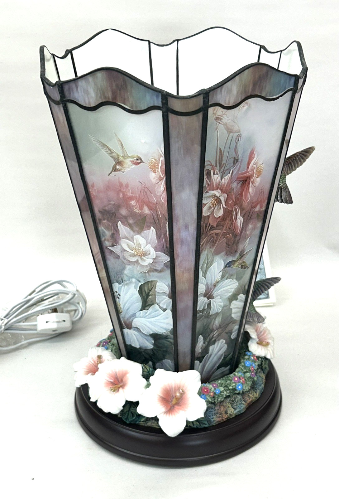 Bradford Exchange 2007 Lena Liu Hummingbird Lamp Shimmering Elegance NWOB