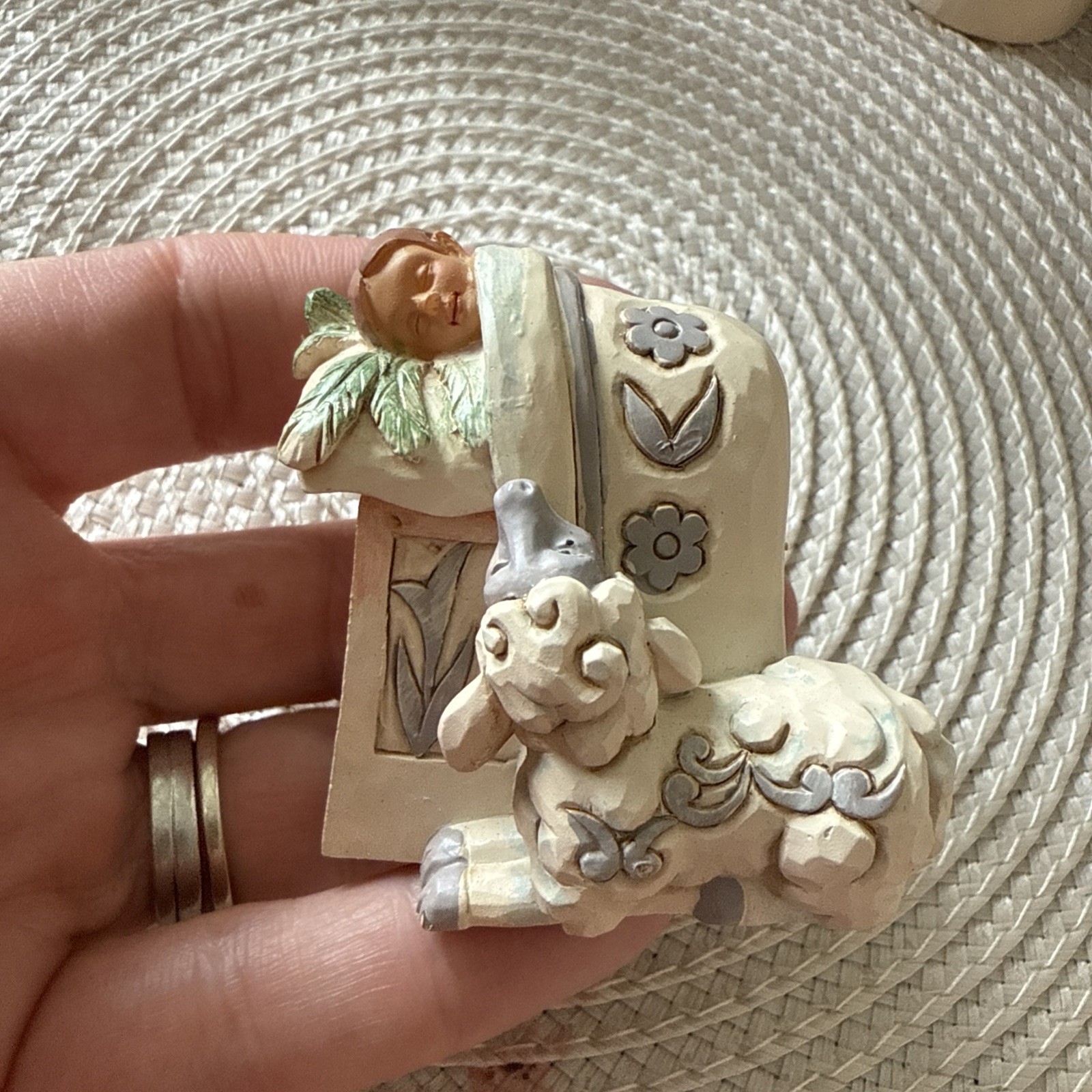 Jim Shore 2016 Nativity Set “We Adore Him” White Woodland 8 Piece Set No Box!